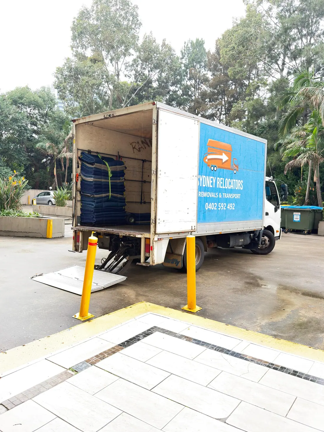 Working a long carry from the street to the truck
