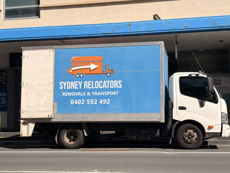 The Sydney Relocators truck kerbside in a Sydney street, ready to load